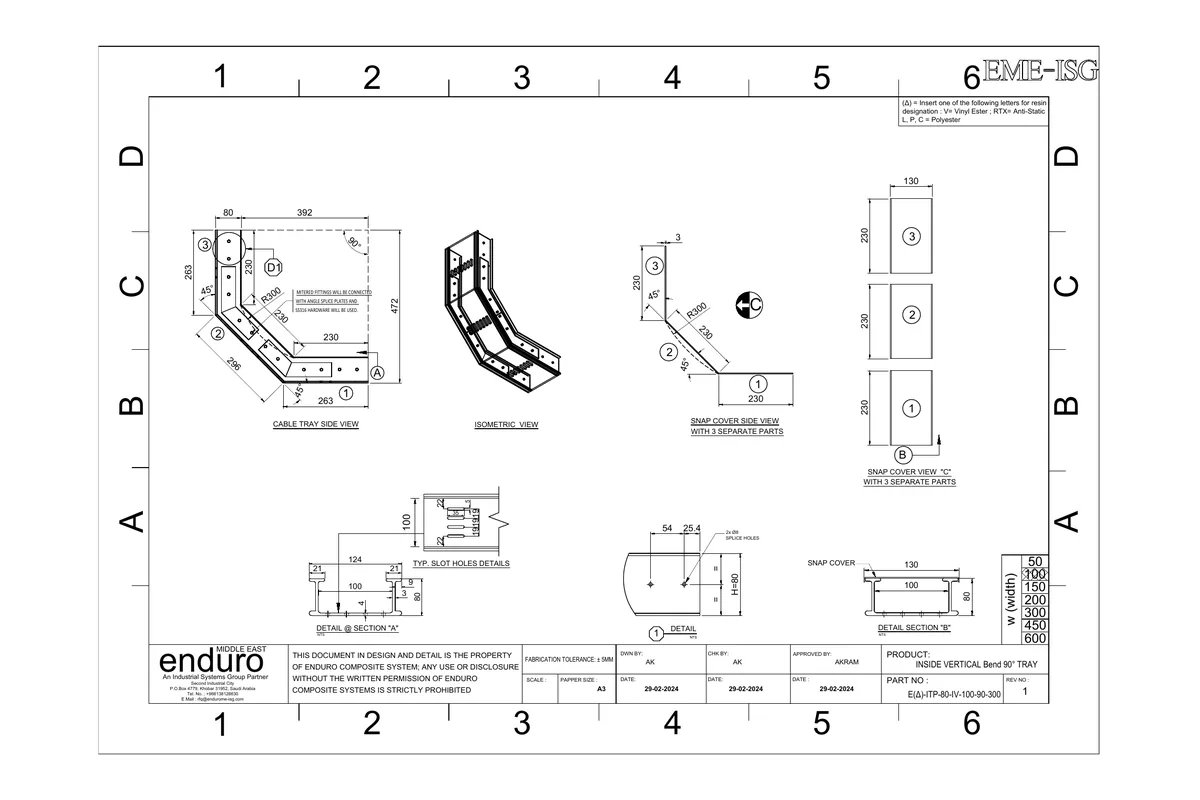 Fiber Inside Vertical Bend Tray Type