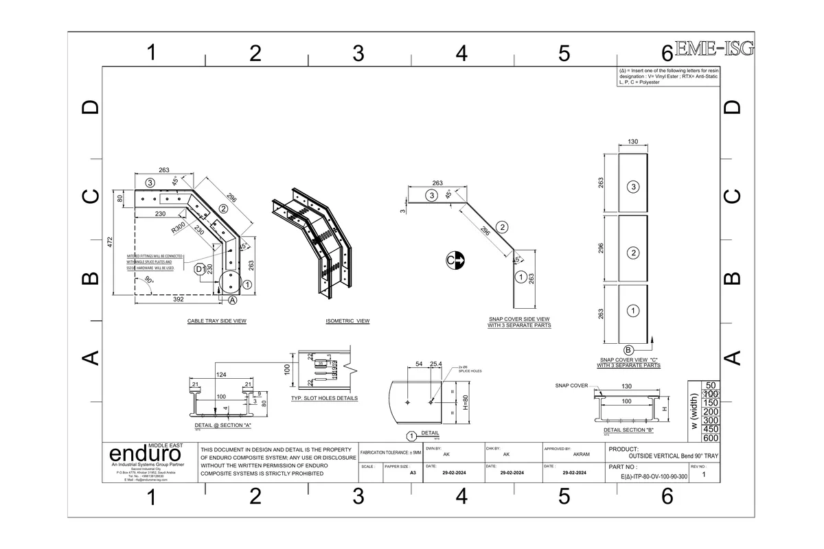 Fiber Outside Vertical Bend Tray Type