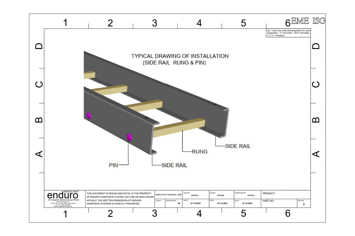 Typical Installation Drawing Side Rail Rung Pin