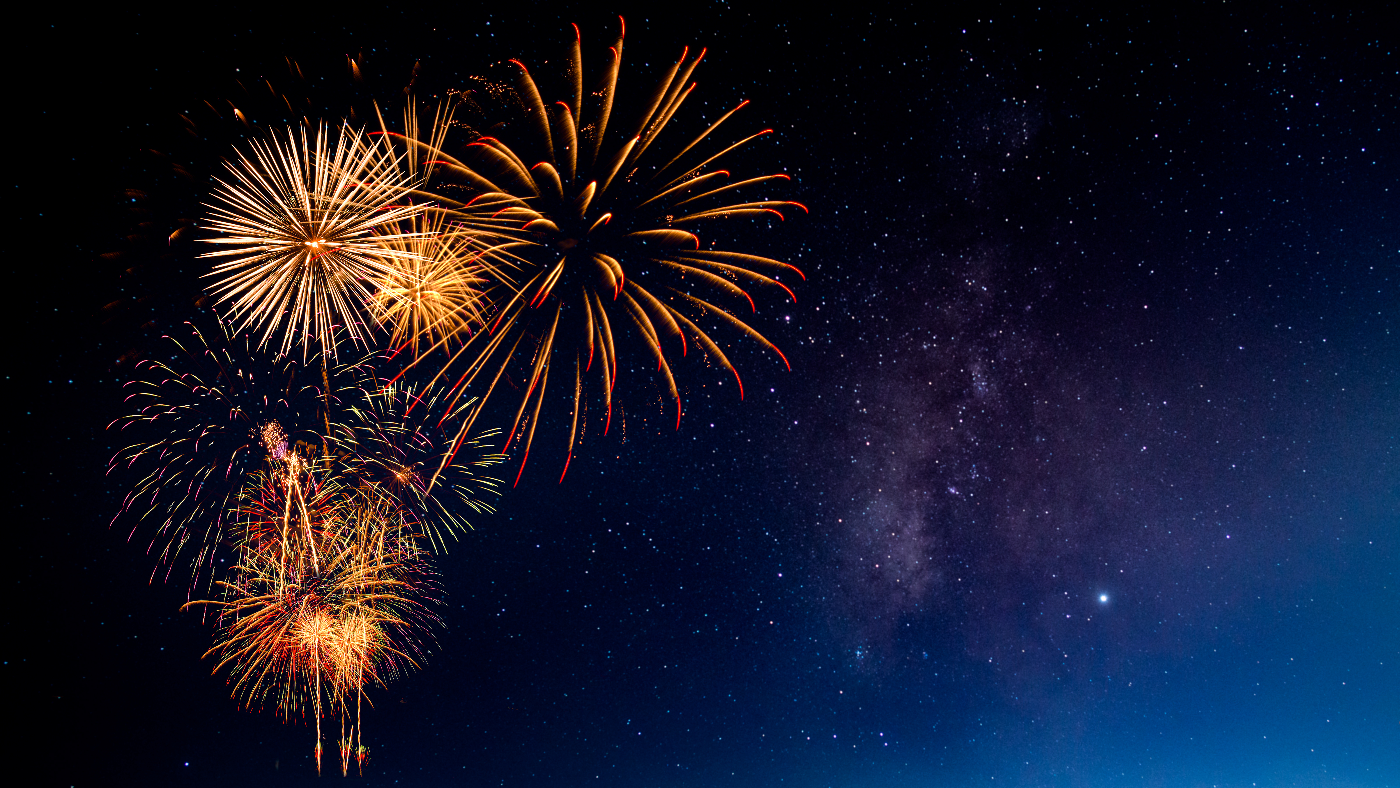 Fireworks lighting up the night sky
