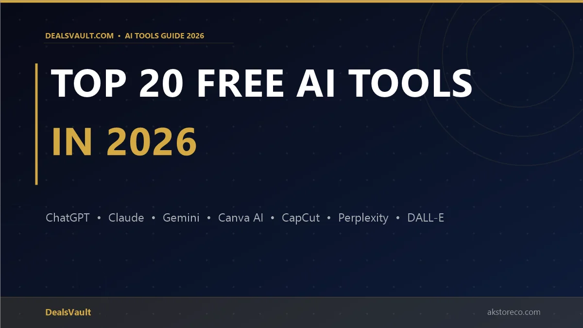Top 20 free AI tools in 2026 for work, study, and content creation